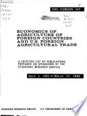 Economics of Agriculture of Foreign Countries and U.S. Foreign Agricultural Trade
