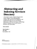Abstracting and Indexing Services Directory