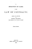 A Selection Of Cases On The Law Of Contracts
