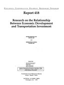 Research on the Relationship Between Economic Development and Transportation Investment