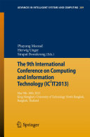 The 9th International Conference on Computing and InformationTechnology (IC2IT2013)