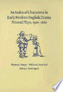 An Index of Characters in Early Modern English Drama