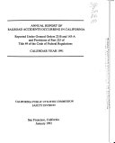 Annual Report of Railroad Accidents Occurring in California and Reported Under General Order 22-B and ...