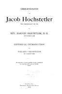Descendants of Jacob Hochstetler