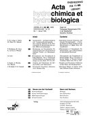 Acta Hydrochimica Et Hydrobiologica