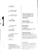 Meteorological and Geoastrophysical Abstracts
