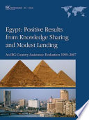 Egypt, Positive Results from Knowledge Sharing and Modest Lending