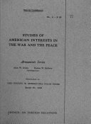 Studies of American Interests in the War and Peace