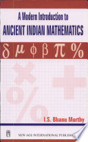 A Modern Introduction to Ancient Indian Mathematics Book