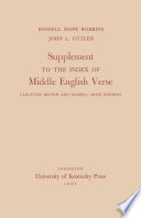 Supplement to the Index of Middle English Verse