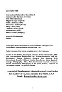 Journal of Development Alternatives and Area Studies