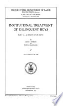 Institutional Treatment of Delinquent Boys