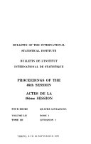 Bulletin de L Institut International de Statistique