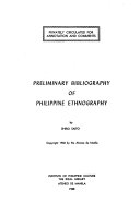 Preliminary Bibliography of Philippine Ethnography
