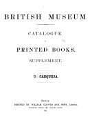 ... Catalogue of Printed Books