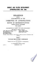 Energy and water development appropriations for 1986