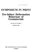 Pre failure Deformation Behaviour of Geomaterials