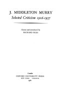 Selected Criticism  1916 1957