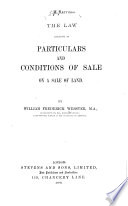 The Law Relating to Particulars and Conditions of Sale on a Sale of Land