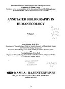 Annotated Bibliography in Human Ecology