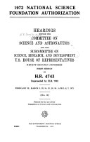 1972 National Science Foundation Authorization