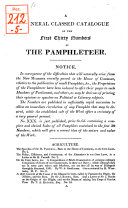A general classed Catalogue of the first thirty Numbers of the Pamphleteer