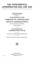 Supplemental Appropriation Bill for 1950