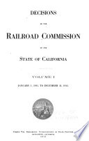 Decisions of the Railroad Commission of the State of California Book
