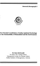 The Potential Contribution of Indian Spiritual Psychology to the Sustainability of Humankind and the Environment