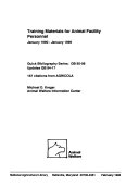 Training Materials for Animal Facility Personnel