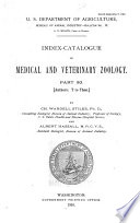 Index catalogue of Medical and Veterinary Zoology    