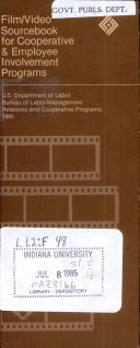 Film/video Sourcebook for Cooperative & Employee Involvement Programs