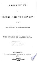 Journal of the Senate of the State of California at the ... Session of the Legislature