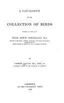 Read Pdf A Catalogue of the Collection of Birds Formed by the Late Hugh Edwin Strickland