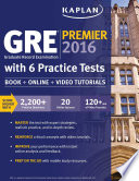 GRE Premier 2016 with 6 Practice Tests Book