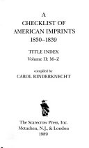 A Checklist Of American Imprints