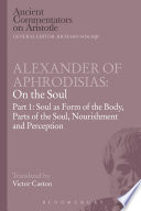 Alexander of Aphrodisias: On the Soul PDF Book By 