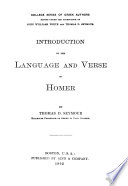 Introduction to the Language and Verse of Homer
