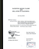 Patenting Mining Claims and Mill Sites in California