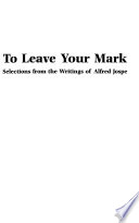 To Leave Your Mark Book