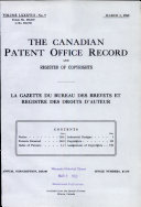 The Canadian Patent Office Record and Register of Copyrights