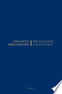 Linguistic Bibliography For The Year 2000 Bibliographie Linguistique De L Ann E 2000