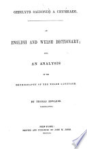 An English and Welsh Dictionary Book