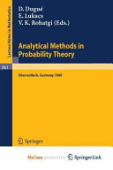 Analytical Methods in Probability Theory