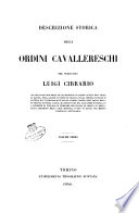 Descrizione storica degli ordini cavallereschi PDF Book By conte Luigi Cibrario