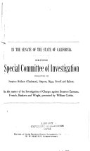 In the Matter of the Investigation of Charges Against Senators Emmons, French, Bunkers and Wright, Presented by William Corbin