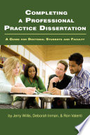 Completing a Professional Practice Dissertation Book