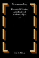Rhetorical Criticism and the Poetry of the Book of Job