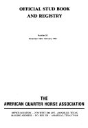Official Stud Book and Registry of the American Quarter Horse Association [Pdf/ePub] eBook