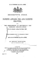 Descriptive Index of Patents Applied for and Patents Granted ...